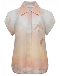 Рубашка изо льна и шелка Zimmermann