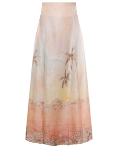 Юбка изо льна и шелка Zimmermann
