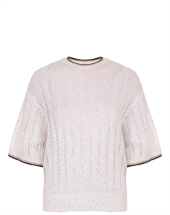 Джемпер льняной с пайетками Brunello cucinelli