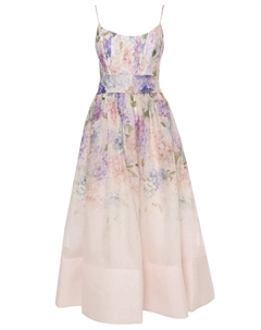 Платье из шелка и льна Zimmermann