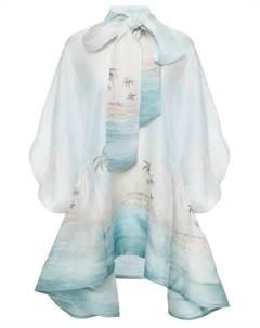 Платье из шелка и льна Zimmermann