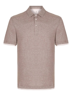 Поло из хлопка и льна Brunello cucinelli