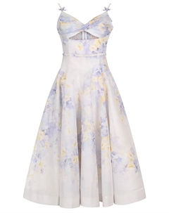 Платье из шелка и льна Zimmermann