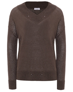 Пуловер изо льна и шелка Brunello cucinelli