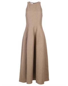 Платье из вискозы и льна Brunello cucinelli