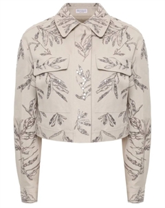 Куртка из хлопка и льна Brunello cucinelli