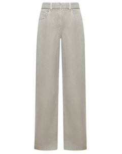 Джинсы из хлопка и льна Brunello cucinelli