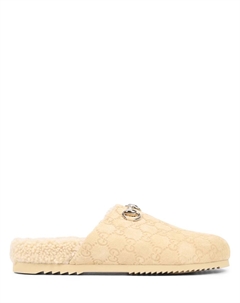 Мюли замшевые Horsebit на меху Gucci