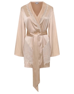 Халат шелковый с кружевом C.alla