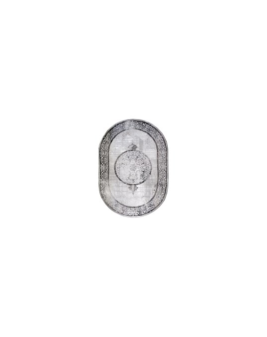 Коврик Mariel MR419-GREY-BLACK-OVAL Safyun - 1